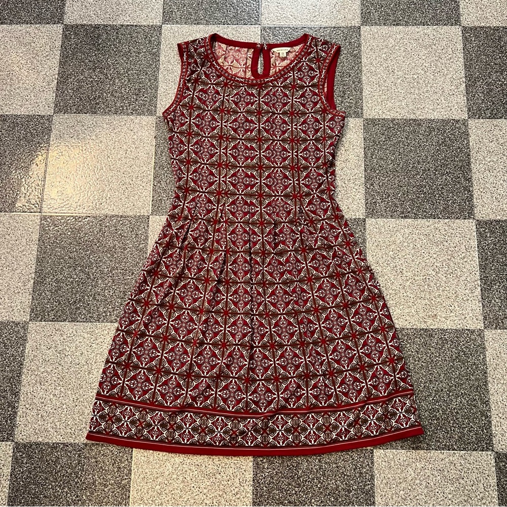 Max Studio Rose-Red Sleeveless Fit-and-Flare Dress, Size XS - Picture 2 of 7